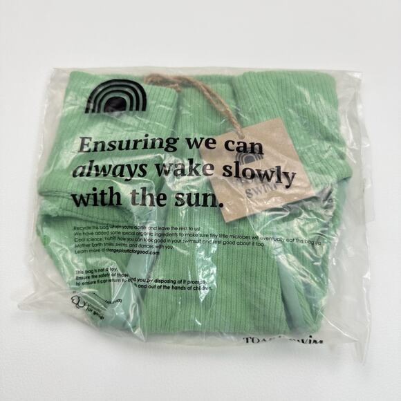 Free People x Toast Signature Banded Waist Bikini Bottom Size‎ XS Green Ribbed - Picture 6 of 6